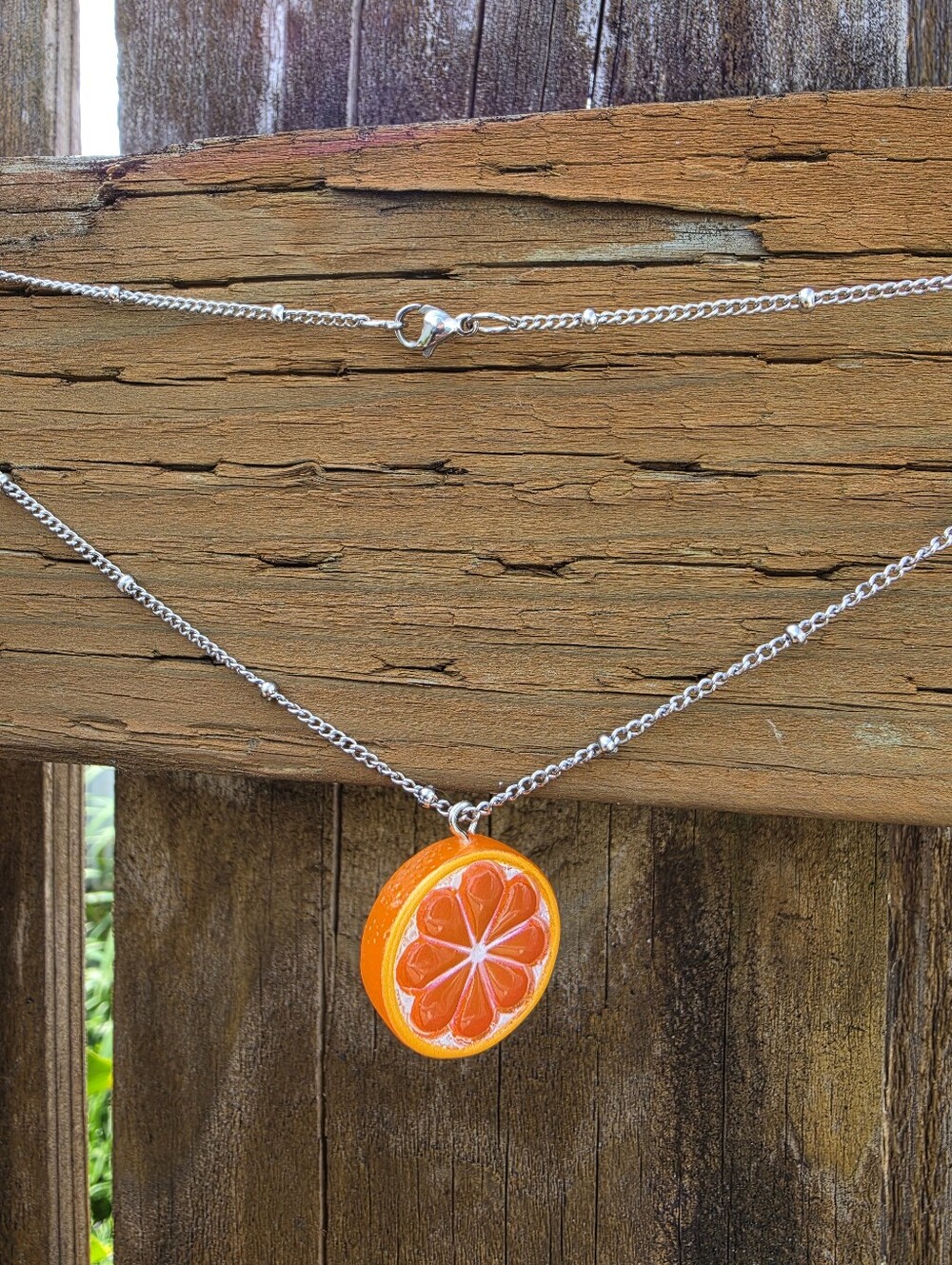 Orange Slice Charm Necklace